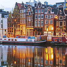 Плакат "Нідерланди, Амстердам, будинки відбиваються у воді, Amsterdam, Netherlands", 40×60см, фото 2