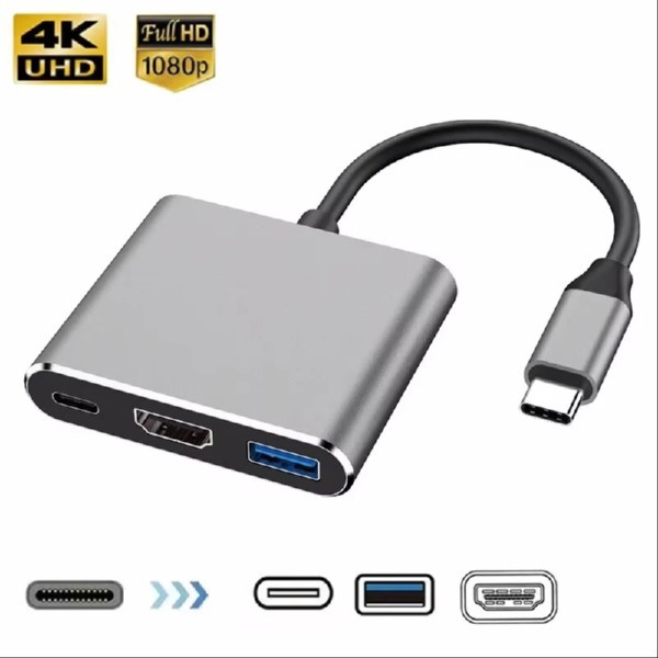 Конвертер USB Type C 3.1 — HDMI + USB + PD, 3 в 1