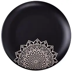 Тарілка обідня керамічна Limited Edition Kora 250 мм Колір чорний JH-5277S-1