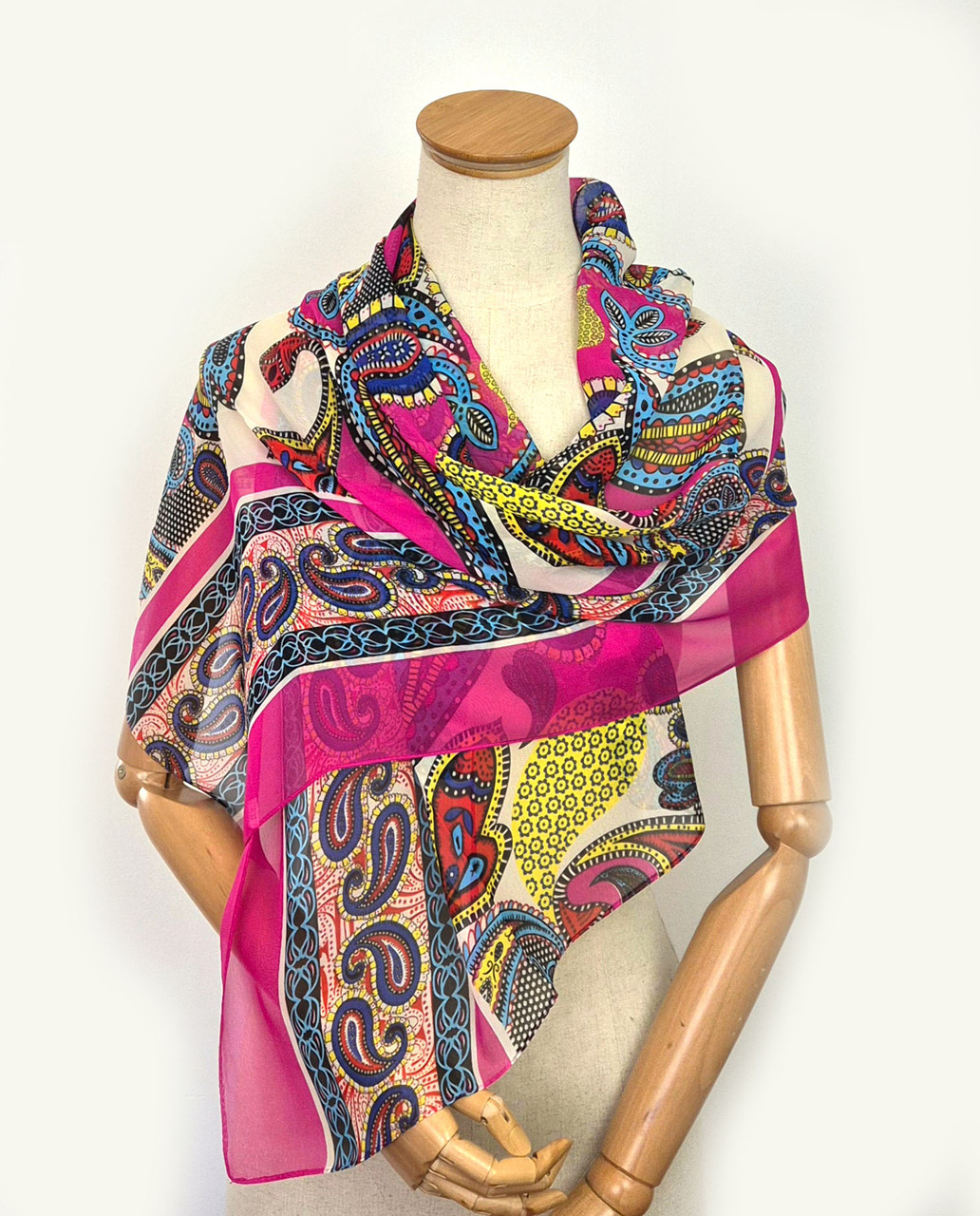 Шарф жіночий шифоновий тонкий легкий Флоренсіта пейслі, фото 1