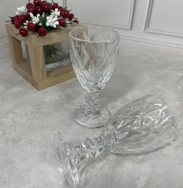 Набір скляних чарок Helios Палаццо на ніжці 60 мл 6 шт (KB156B), фото 1