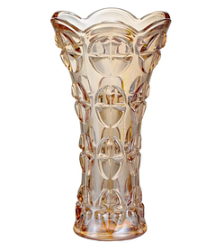 Золота скляна ваза Helios Коїн Флавер Амбер під кришталь 194 мм (6330)