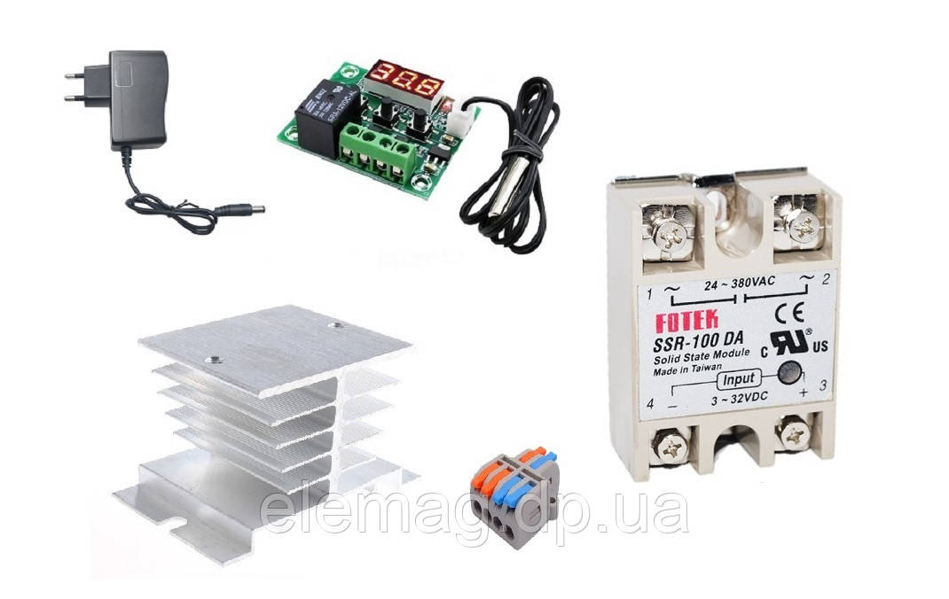 Терморегулятор W1209 з реле твердотілим SSR-100 DA-H