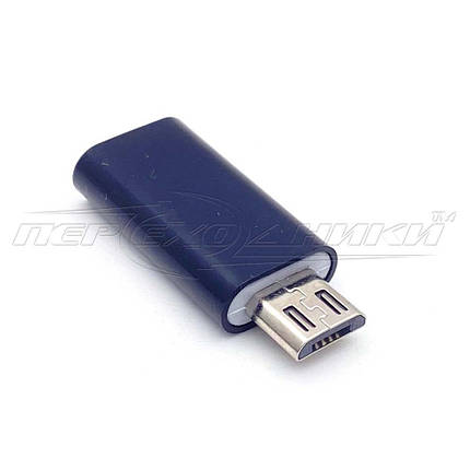 Перехідник micro USB тато на Type-C мама, чорний, фото 1