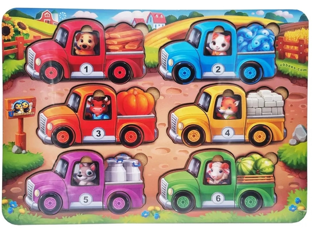 Гра з картками "Тварини на вантажівках (літо)"