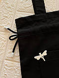 Екосумка чорна з кишенькою, фото 3