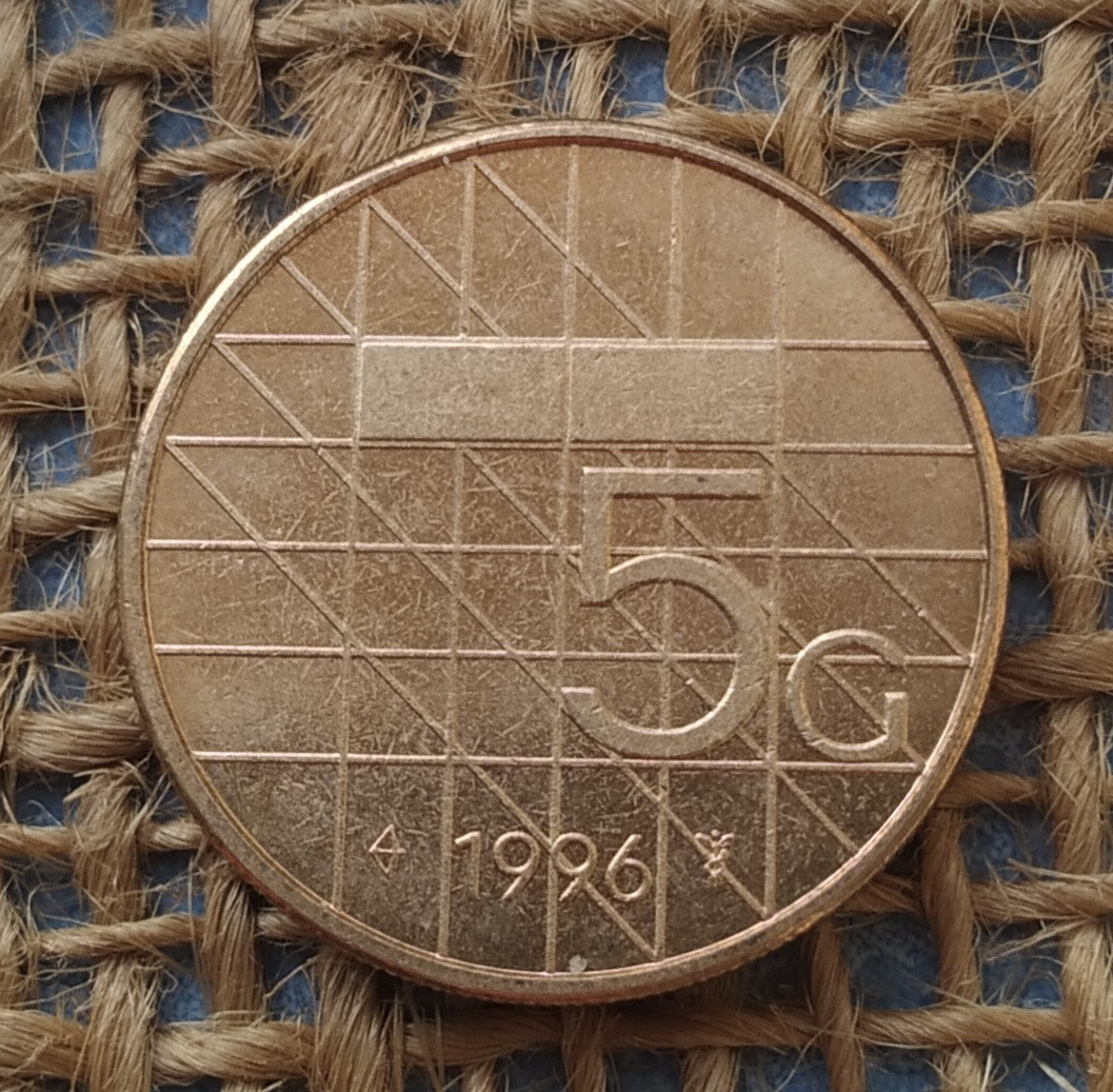 5 гульденiв 1996 року. Нiдерланди