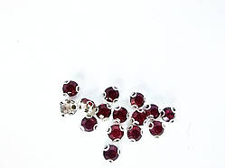 Страз бордовий в срібних цапах 4,5 мм