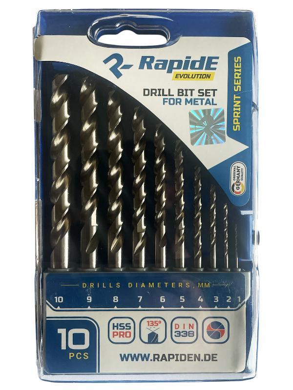 Набір свердел по металу RapidE HSS PRO 10шт Sprint Series (1,2,3,4,5,6,7,8,9,10)