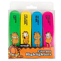 Набір маркерів текстових клиновидних 4 кольори Highlighter Kite Garfield GF25-444, 70940