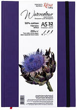 Блокнот для акварелі A5 32 аркуші 250 г/м 50% бавовна Unica Fabriano Rosa Gallery, 169153099