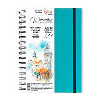 Блокнот для акварелі A5 32 аркуші спіраль 250 г/м 50% бавовна Unica Fabriano Rosa Gallery, 16920553