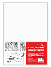 Папір для малюнка та креслення А3 білий 20 аркушів дрібне зерно 200 г/м2 Rosa Studio, 169212002