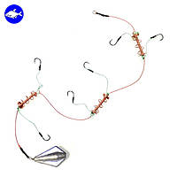 Оснащений монтаж «ГІРЛЯНДА» з грузиком «КРАПЛЯ», «ЛІТАК» та «ТОРПЕДА»