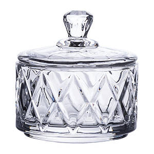 Цукерниця з кришталевого скла з кришкою Ø 6.5 High Quality diamonds