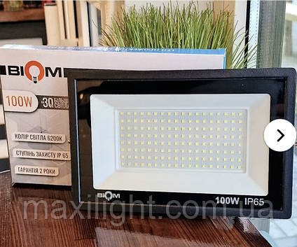 Світлодіодний прожектор BIOM 100W S6-SMD-100-Slim 6200К 220V IP65, фото 1