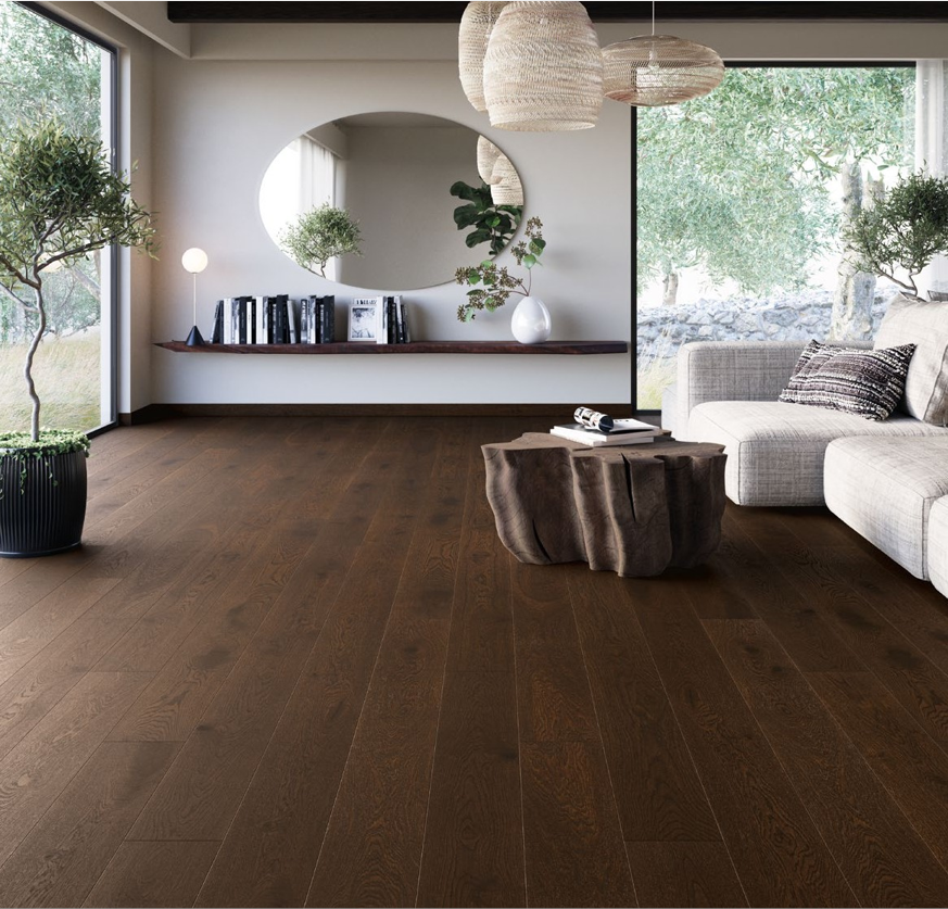 Паркетна дошка Floor`360 Дуб DARK CHOC 3-смугова Лак, фото 1