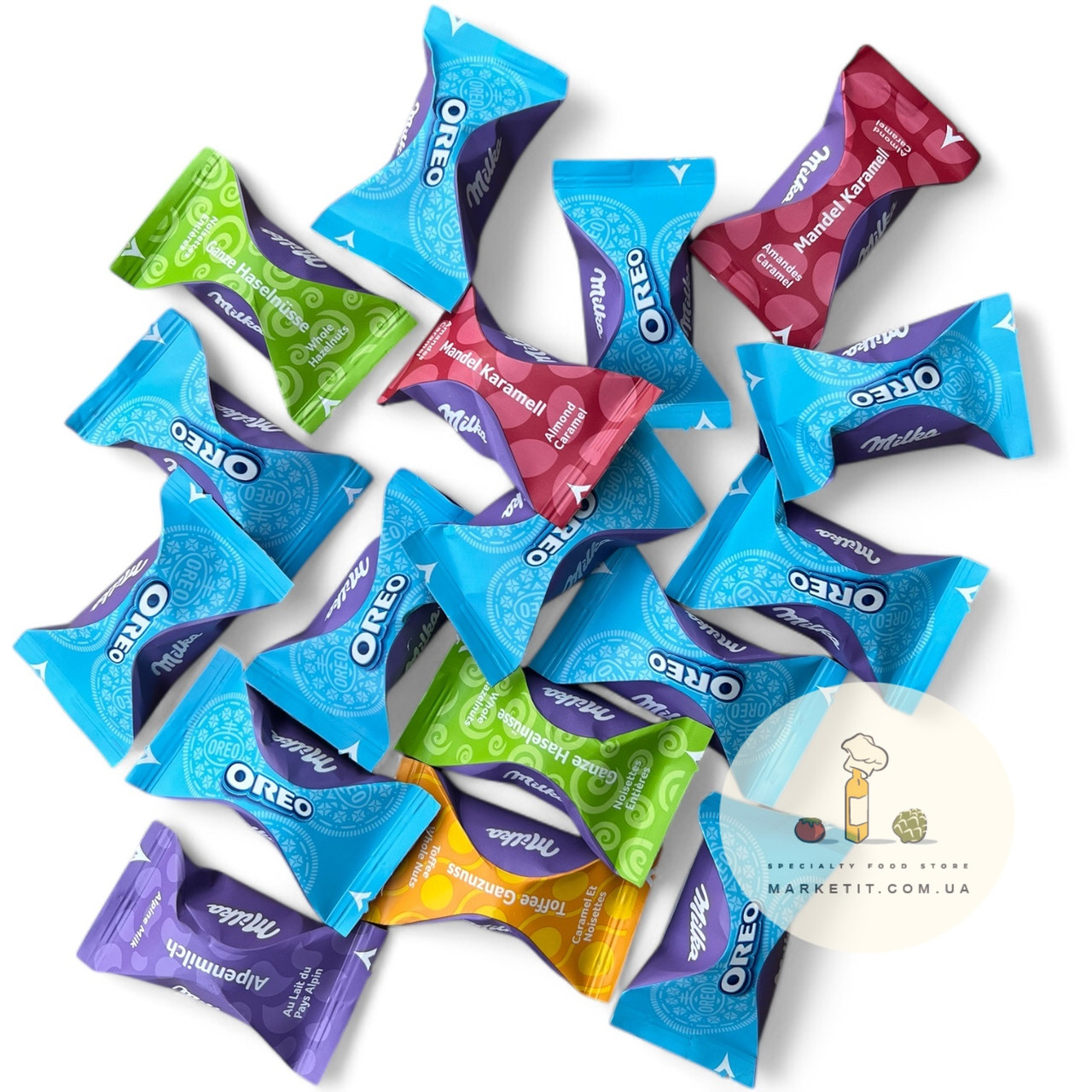 Шоколадні цукерки Milka Moments, асорті 5 смаків, Німеччина вагові, фото 1