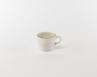 Чашка 60 ml, біла з червоним кантом (Dovbysh) Довбиш DFZ Khmara 100226-1