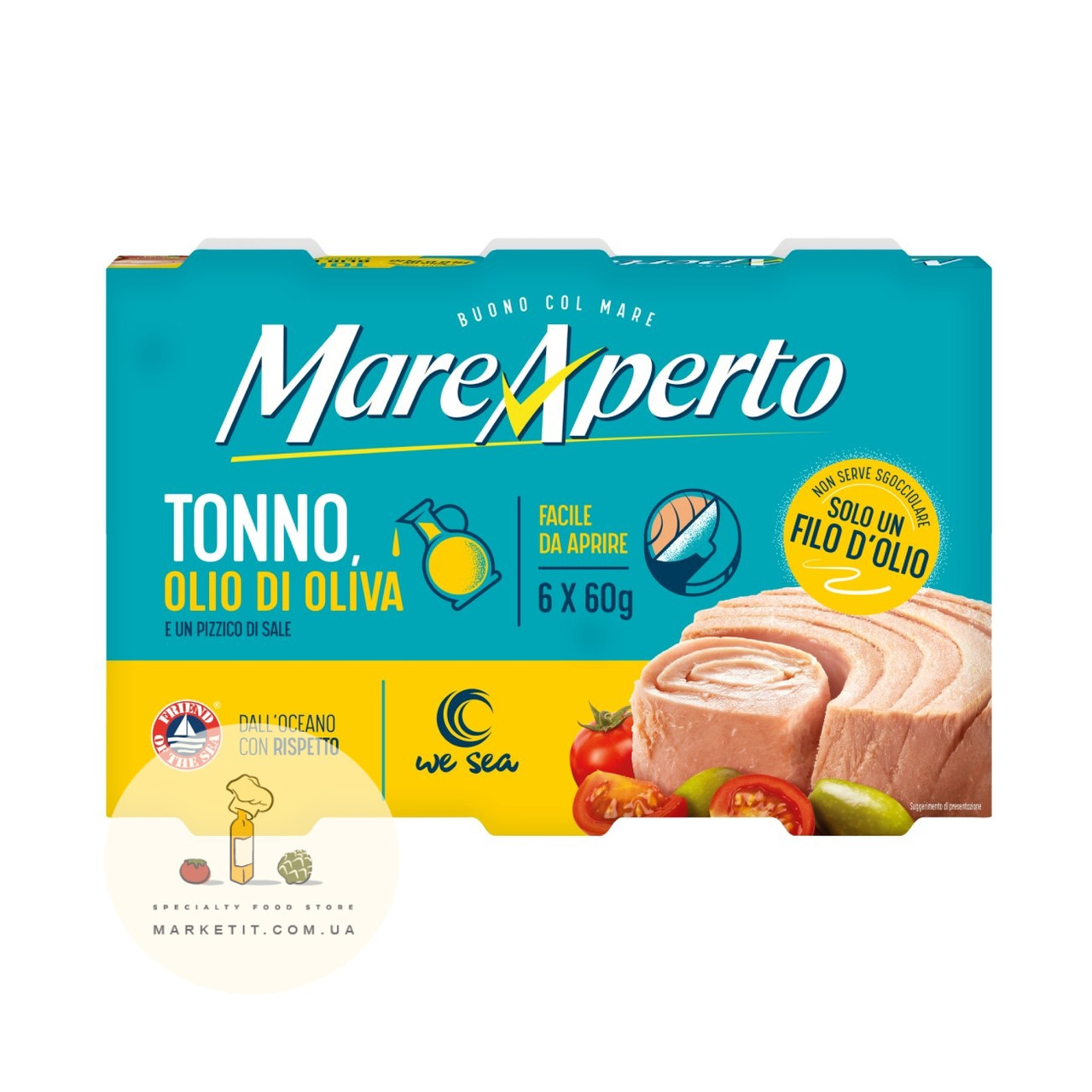 Тунець MareAperto Tonno Olio di oliva, в оливковій олії 360 г.