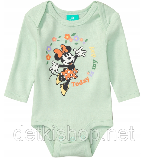 Дитячий боді для дівчинки з довгим рукавом Мінні Маус