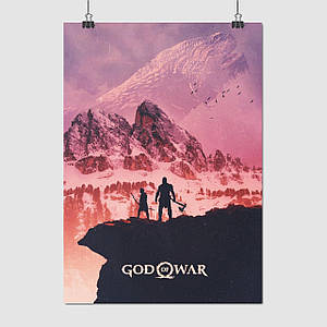 Плакат "Бог війни, Кратос та син, мінімалістичний, God Of War, GoW", 60×43см