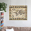 Плакат "Стародавня карта Землі, Earth Ancient Map", 49×60см, фото 6