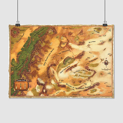Плакат "Карта світу Атхас, Темне Сонце, Dark Sun, Dungeon and Dragons, DnD", 42×60см, фото 1