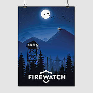 Плакат "Спостережна вишка, Firewatch (2016)", 60×43см