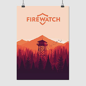 Плакат "Спостережна вишка, Firewatch (2016)", 60×43см