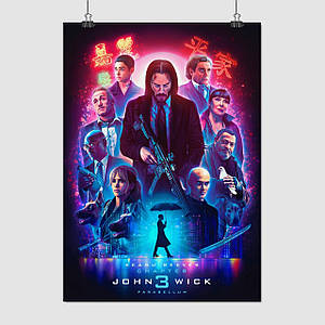 Плакат "Джон Уік 3, John Wick 3", 60×43см
