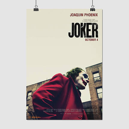 Плакат "Джокер, Хоакін Фенікс, Joker (2019)", 60×41см, фото 1