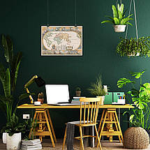 Плакат "Стародавня карта Землі, 1640р, Earth Ancient Map", 43×60см, фото 5