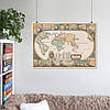 Плакат "Стародавня карта Землі, 1640р, Earth Ancient Map", 43×60см, фото 6