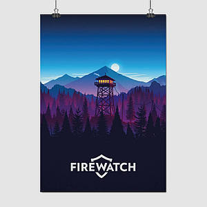 Плакат "Спостережна вишка, Firewatch (2016)", 60×43см