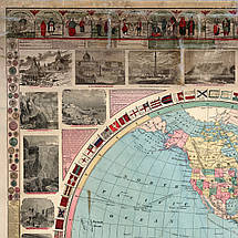 Плакат "Політична карта світу з ілюстраціями (1880)", 41×60см, фото 2