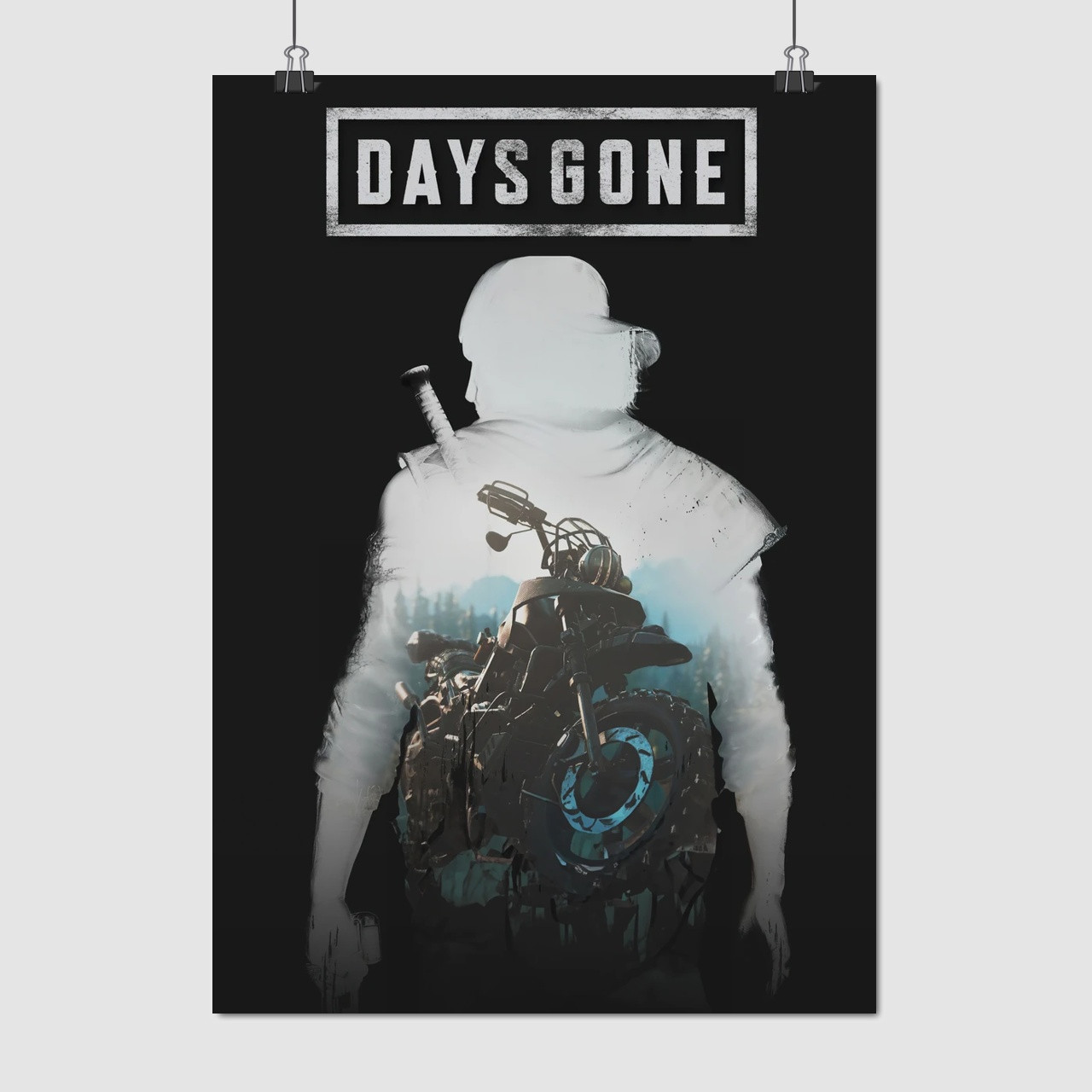 Плакат "Дікон Сейнт-Джон та мотоцикл, Days Gone", 60×43см
