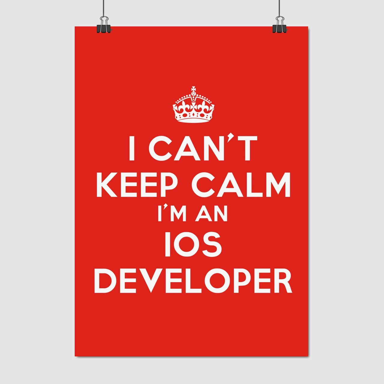 Плакат "I can't keep calm, I'm an iOS developer", 60×43см