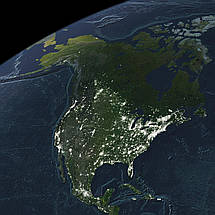 Плакат "Нічна карта Землі, Земля з космосу", 38×60см, фото 2