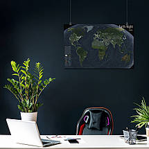 Плакат "Нічна карта Землі, Земля з космосу", 38×60см, фото 3