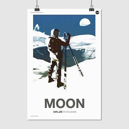 Плакат "Місяць-Марс, Moon, MoonToMars, NASA", 60×40см, фото 1