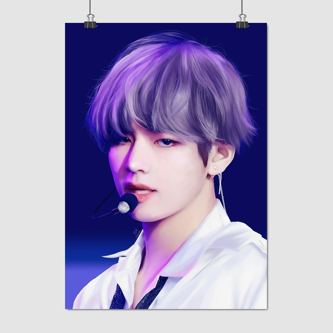 Плакат "БТС, Кім Техьон, Ві, Bangtan Boys, BTS, Kim Taehyung", 60×43см