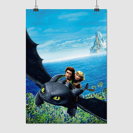Плакат "Як приборкати дракона, How to Train Your Dragon", 60×43см, фото 1