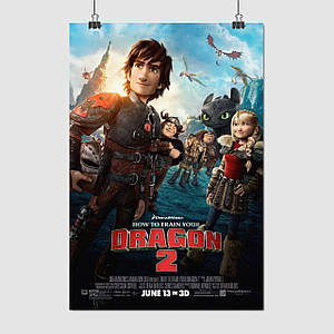 Плакат "Як приборкати дракона 2, How to Train Your Dragon", 60×41см
