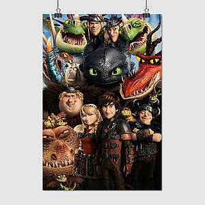 Плакат "Як приборкати дракона, How to Train Your Dragon", 60×41см