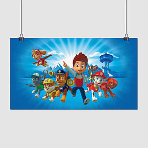 Плакат "Щенячий патруль, Paw Patrol", 34×60см