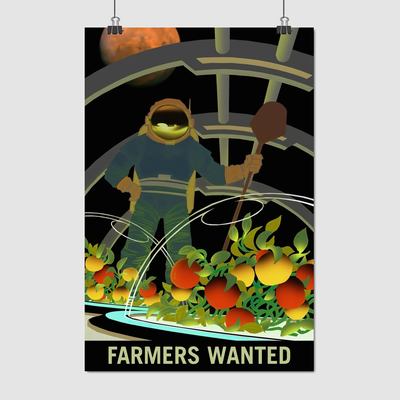 Плакат "Марс, Farmers Wanted", 60×40см