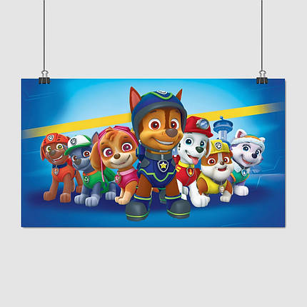 Плакат "Щенячий патруль, Paw Patrol", 34×60см, фото 1