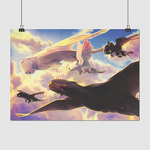 Плакат "Як приборкати дракона, How to Train Your Dragon", 43×60см