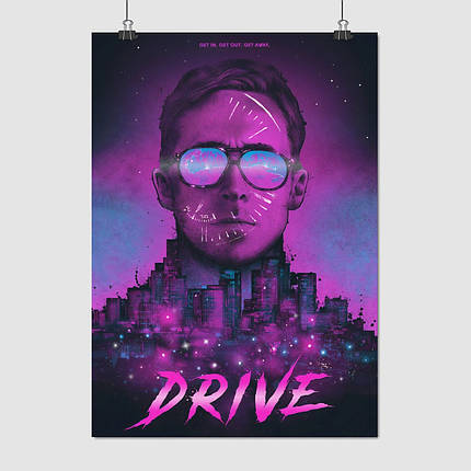 Плакат "Драйв, Раян Ґослінґ, Drive (2011), Gosling", 60×43см, фото 1